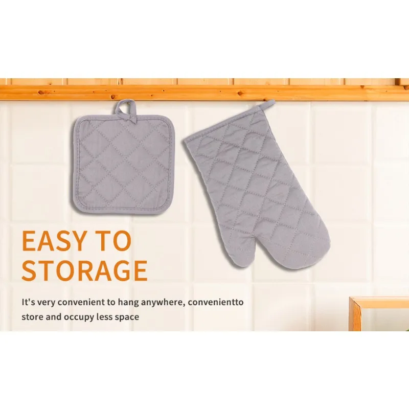 قفازات الخبز المصنوعة من القطن والكتان، وقفازات الميكروويف، ومجموعة قفازات الفرن المكونة من 4 قطع، وقفازات مقاومة للحرارة #6