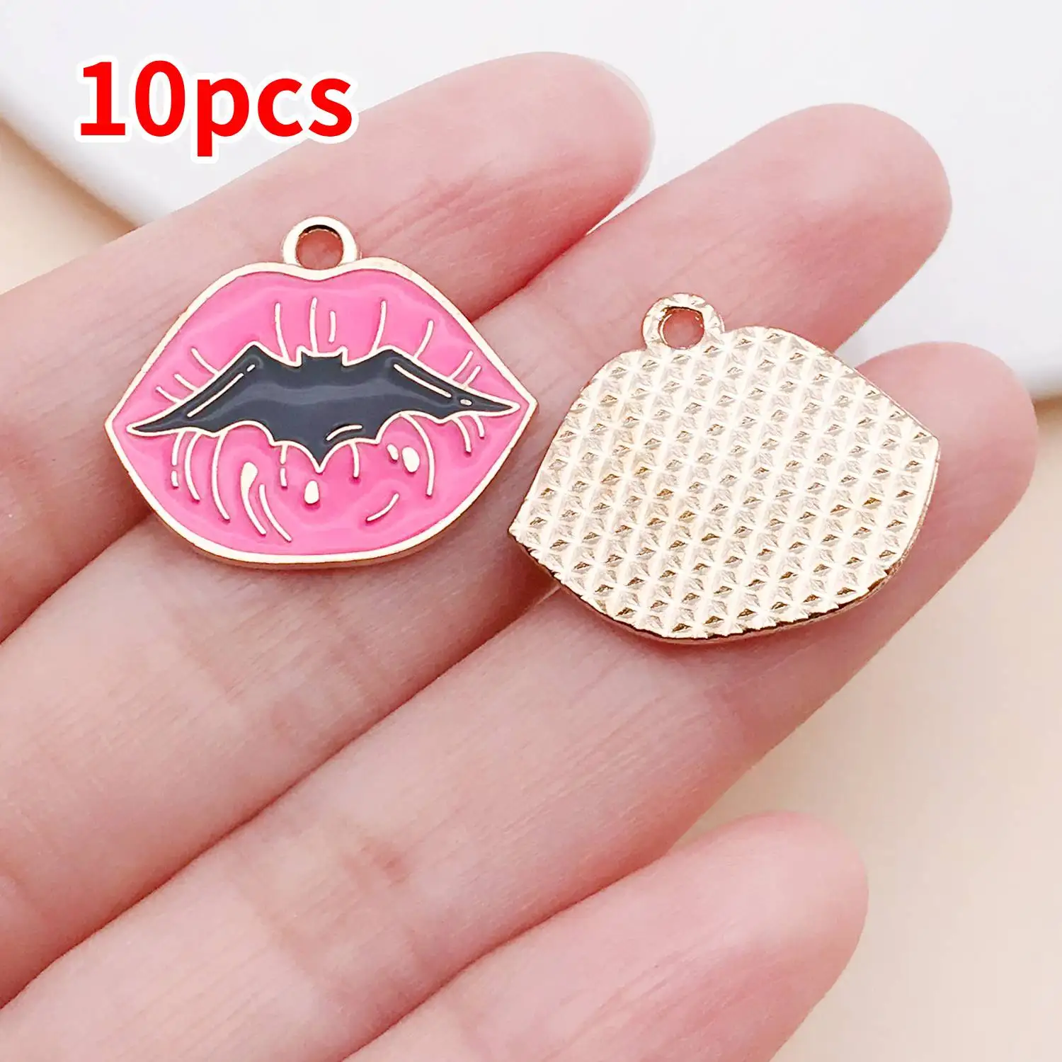 10pcs Creative Cute Ghost Enamel Charms for DIY Jewelry