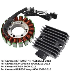 Fit For Kawasaki ER6N Versys 650 KLE650 ER400 ER4N Ninja 400R EX400 Generator Stator Coil + Voltage Regulator Rectifier