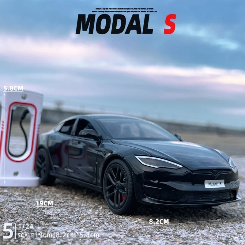 

1:24 Model S Car Alloy Model Car Toy Diecast Metal Casting Sound and Light Car Toy For Children Vehicle