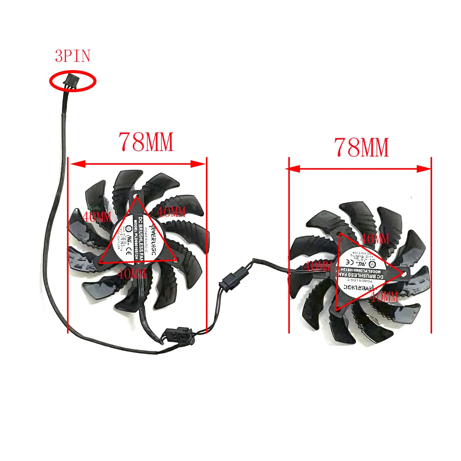 Brand new 2FAN 3PIN 75MM PLD08010S12H GTX1650 GPU fan for Gigabyte GTX1650 D6 WINDFORCE OC graphics card