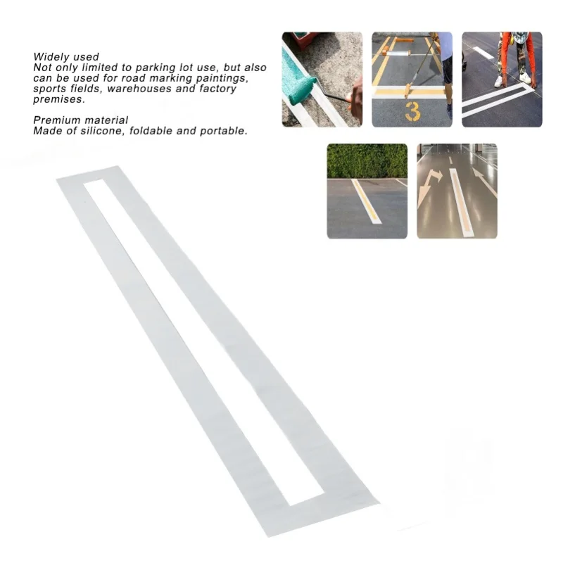 Parking Lot Line Stencil Silicone Foldable Reusable Road Straight Line Stencil For Asphalt Concrete Pavement