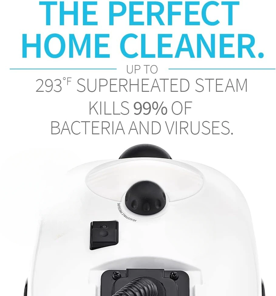 HOME Steam Cleaner European Made Kills 99.99%* Bacteria Viruses for Disinfection and Cleaning Flooring