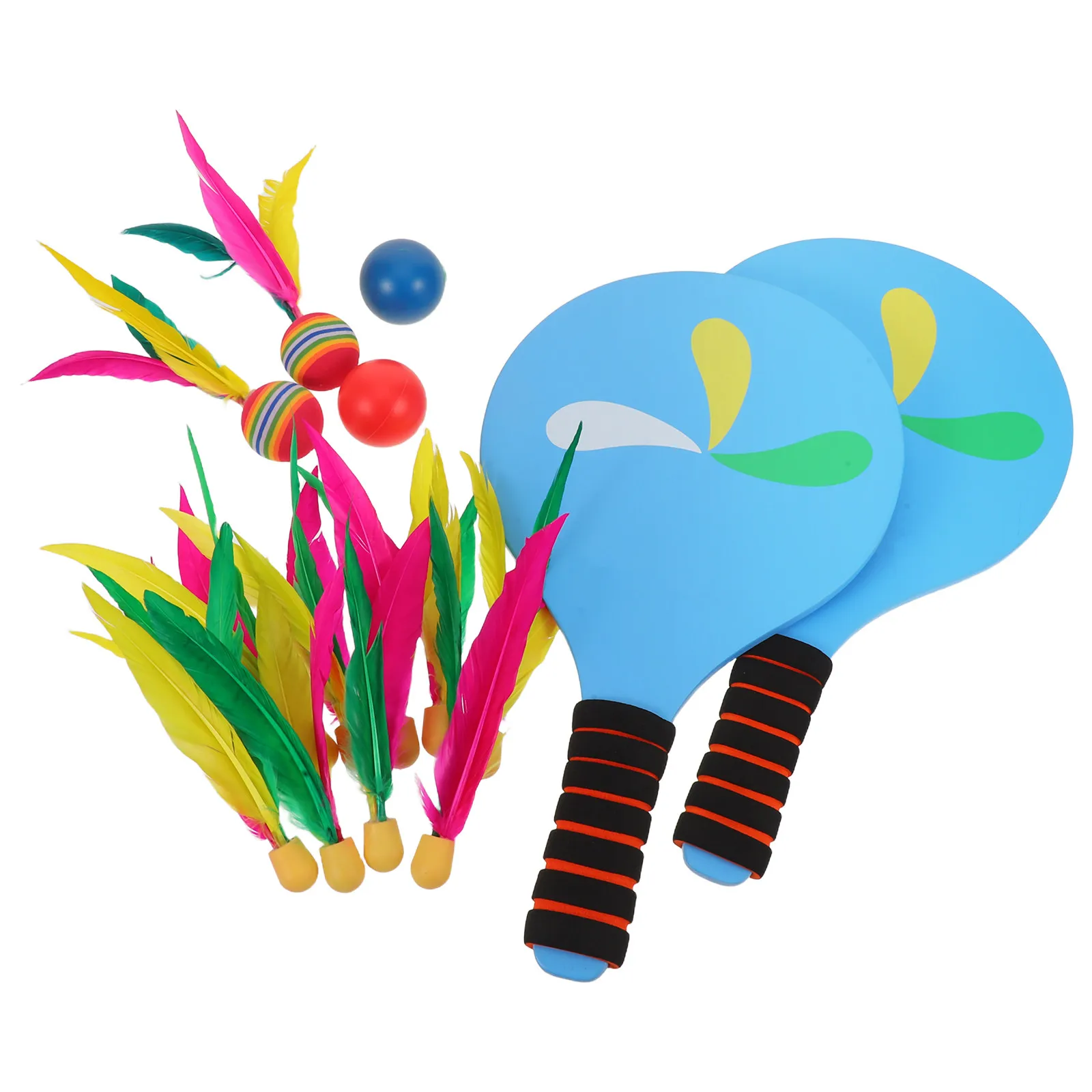 

Набор для бадминтона: 1 комплект ракеток с усиленной рамой для взрослых и детей, включает воланчики, яркий дизайн, для улицы и дома, для двора