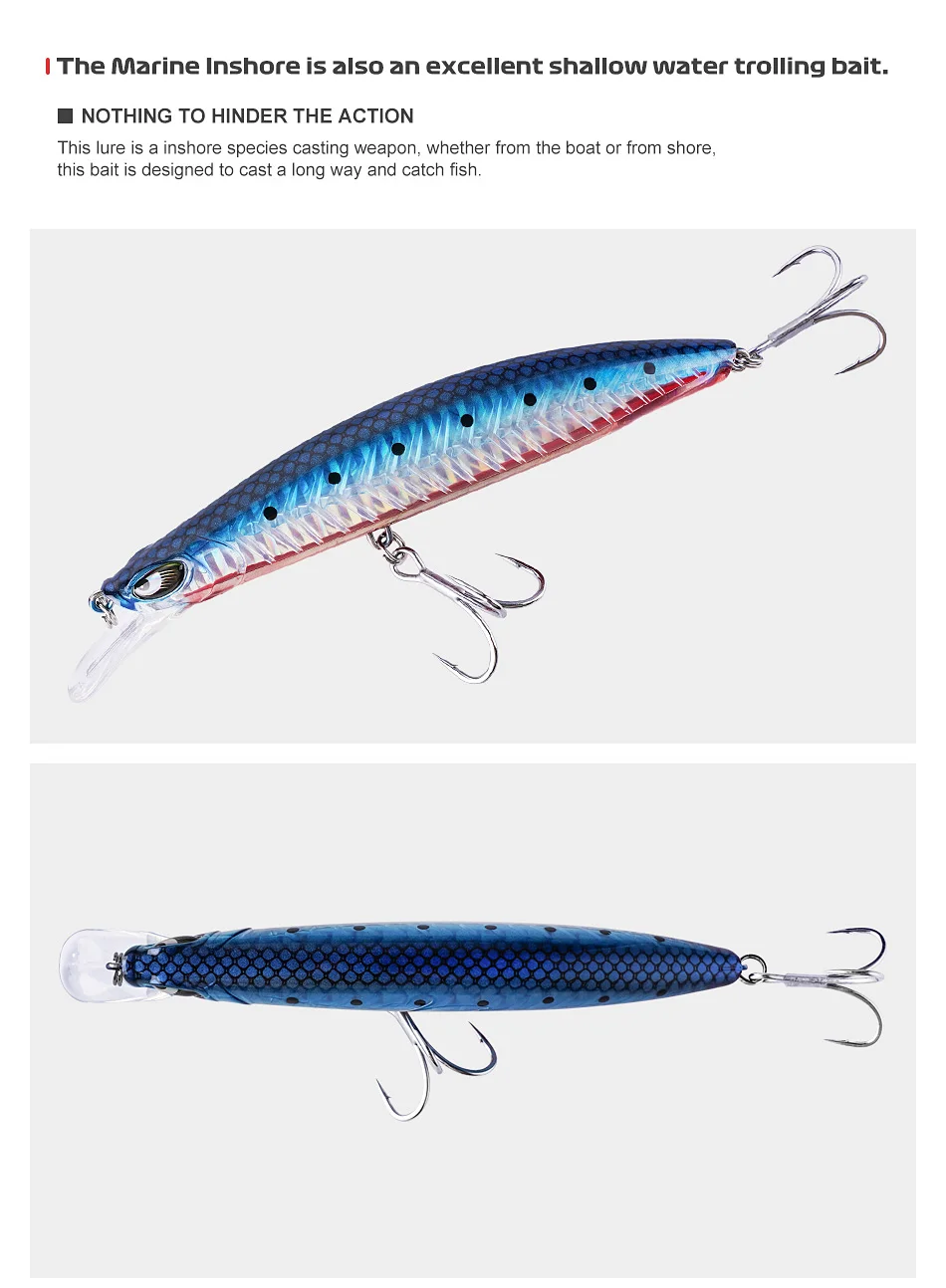 NOEBY-Künstliche harte Köder, Jerkbait-Angelköder, schwimmende Minnow, Inshore dickerer Fischgräten-Wobbler, 120 mm, 20,5 g – Detail 10