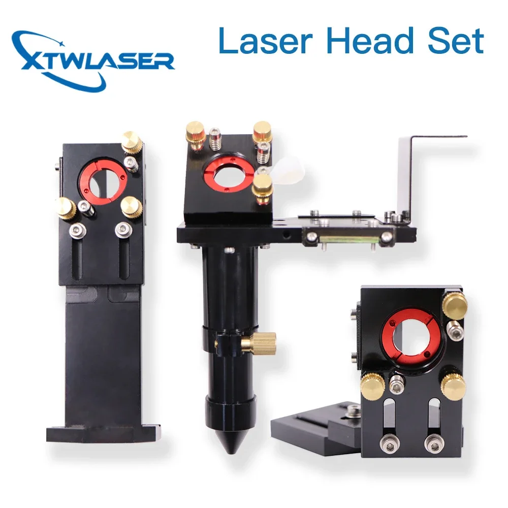 CO2 Laser Head Set Lens Dia.20 FL50.8/63.5/76.2/101.6mm Integrative Mount Dia.25 Mirror for Laser Cutting Machine