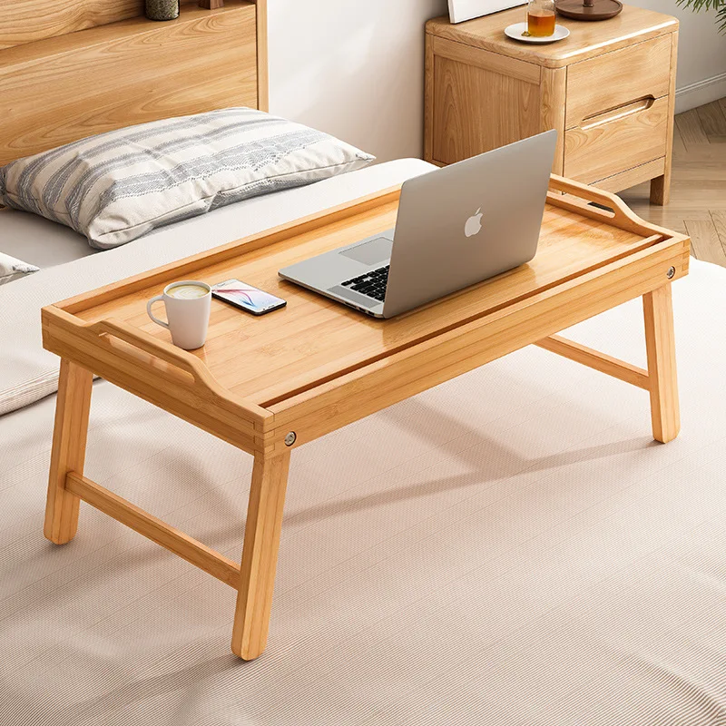 

Bed computer desk notebook tablet study table ins literary solid wood foldable small table