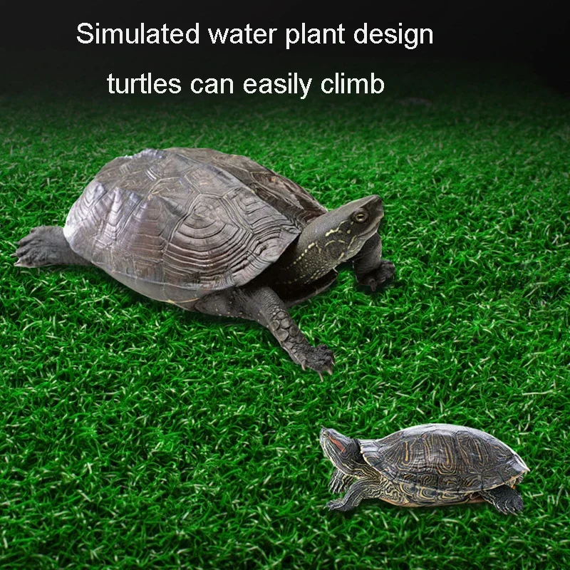 Simulated Lawn Landscaping Turtle Basking Platform Suction Cup Tortoise Climbing Ladder Drying Floating Fish Tank Decoration