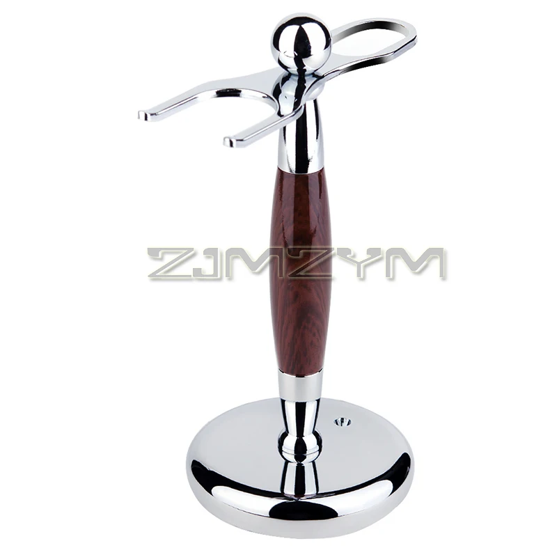 Luxury Razor Holder Chroming Stainless Steel Shaving Quality Holder Elegant Weighted Base With Black Handle Men Shave Tool