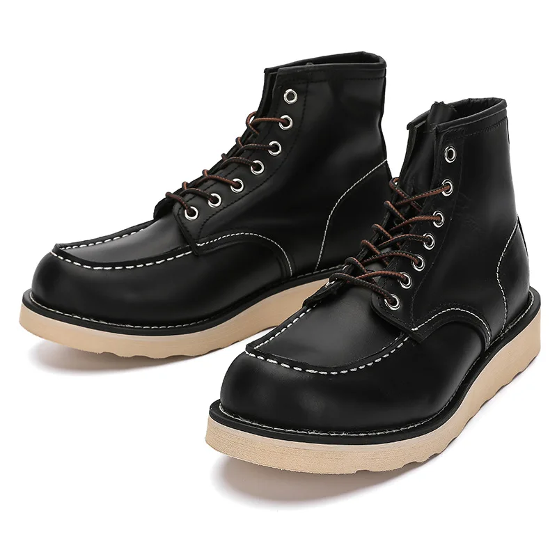 Genuine Leather Boots for Men New Man Vintage Ankle Boots