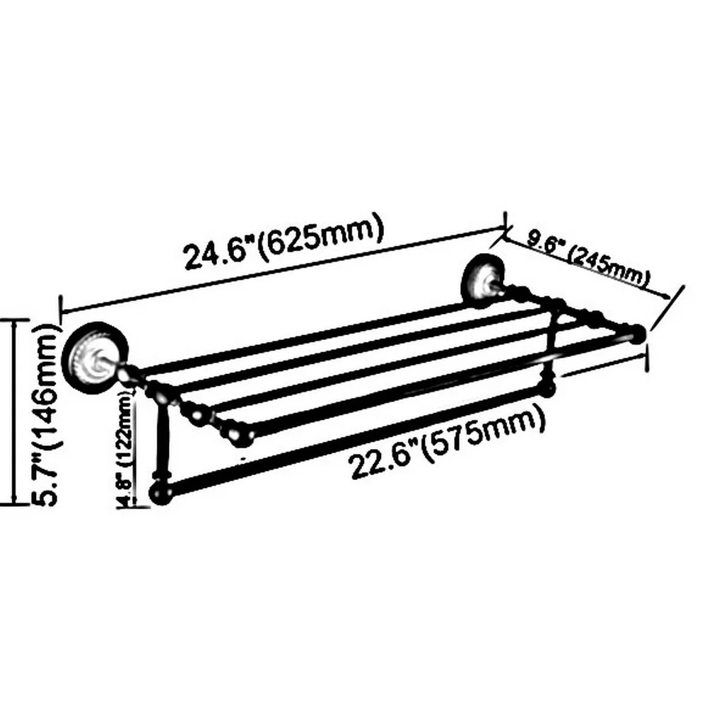 Akcesoria łazienkowe Czarny olej wcierany mosiądz Rzeźbiony kwiat Naścienny uchwyt na wieszak na ręczniki łazienkowe Półka na półkę aba210