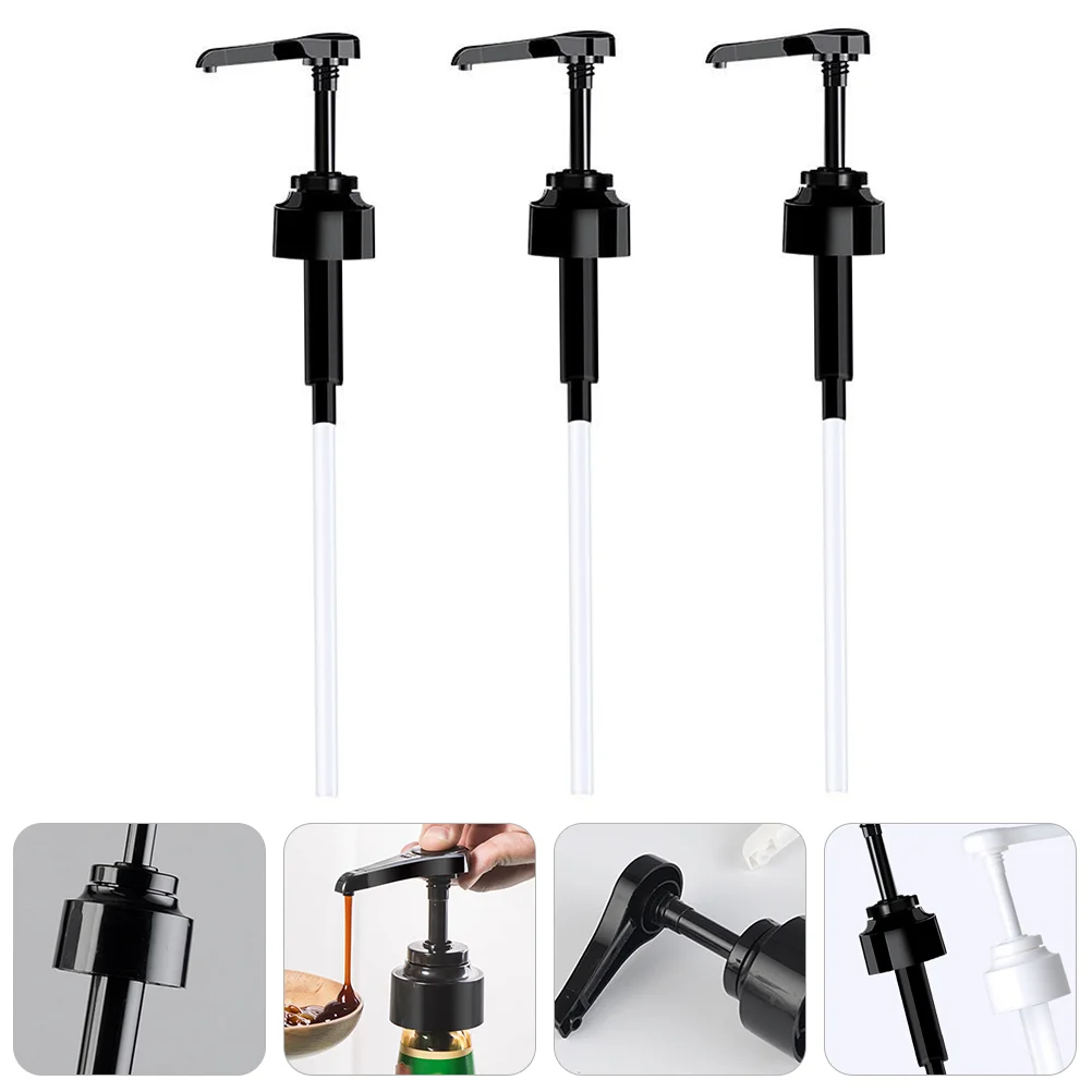 10PCS PP Dispensers Sauce Bottle Pumps Sauce Pump Black Elegant Syrup Dispenser Packaging Pressure Oil Sprayers Bottles