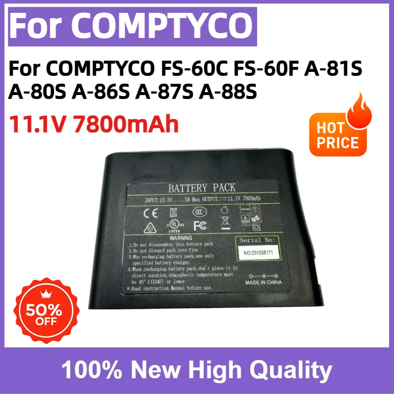 Сменный аккумуляторный блок A‑81S 11.1В 7800мАч Li‑ion для COMPTYCO FS‑60C FS‑60F A‑80S A‑86S A‑87S A‑88S сварного аппарата для оптоволокна.