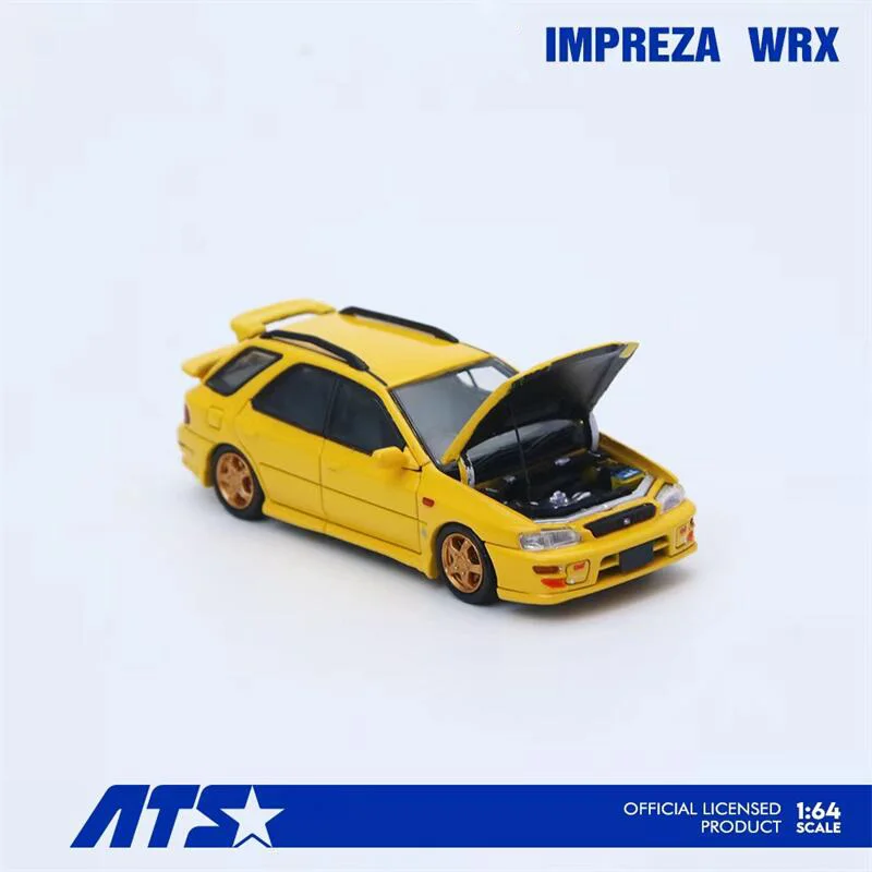 

Модель автомобиля ATS 1:64 IMPREZA WRX, желто-черная, литая под давлением