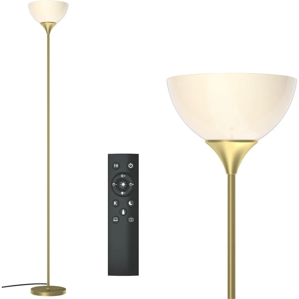 Floor Lamp, Colorless Mild Brightness Remote Control, for Bedroom, Living Room Torch Lamp, Including Light Bulb