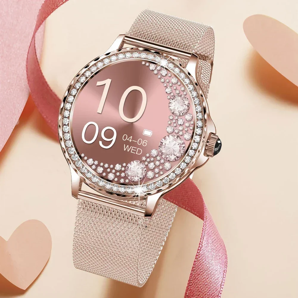 

Smart Watch Fashion Women Fitness Sports Bracelet Bluetooth Call Blood Pressure Heart Rate Detection Lady Smartwatch Girl Gift