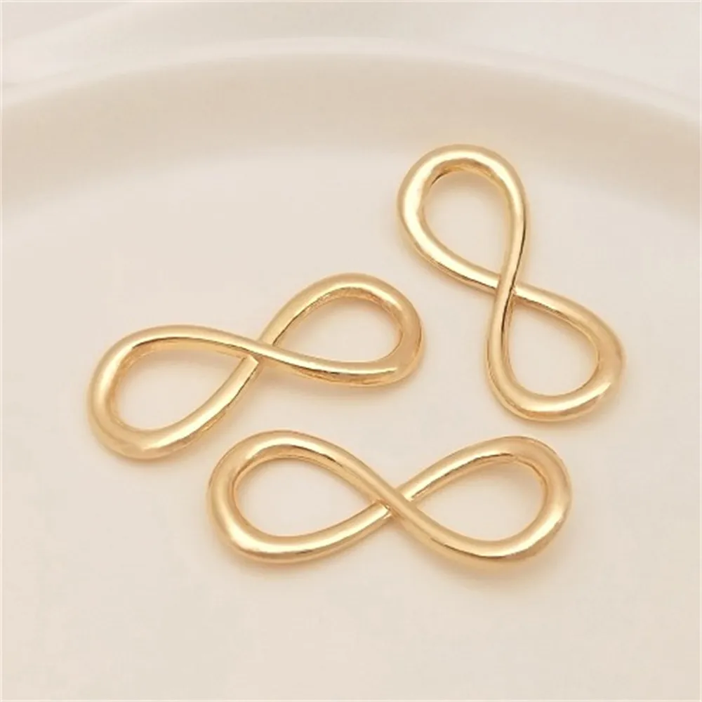 

14K Gold-plated Real Gold, Infinite Love 8 Buckle Link Loop, Leather Rope Connection Buckle DIY Jewelry Accessories K081