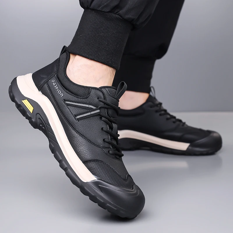 

Новая мужская повседневная спортивная обувь — уличная противоскользящая прогулочная обувь. Мужские походные ботинки — обувь для альпинизма и путешествий.