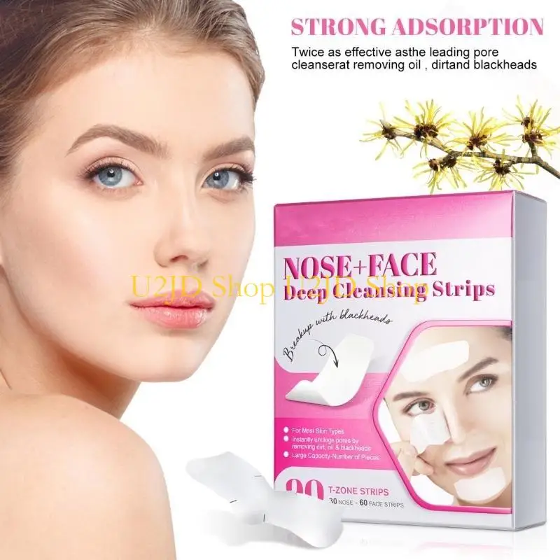 U2jd unisex Blackhead Verwijder masker Peel Nasale strips Diep reiniging Krimp poriën Neus Zwarte kop Verwijder Sticker Skin