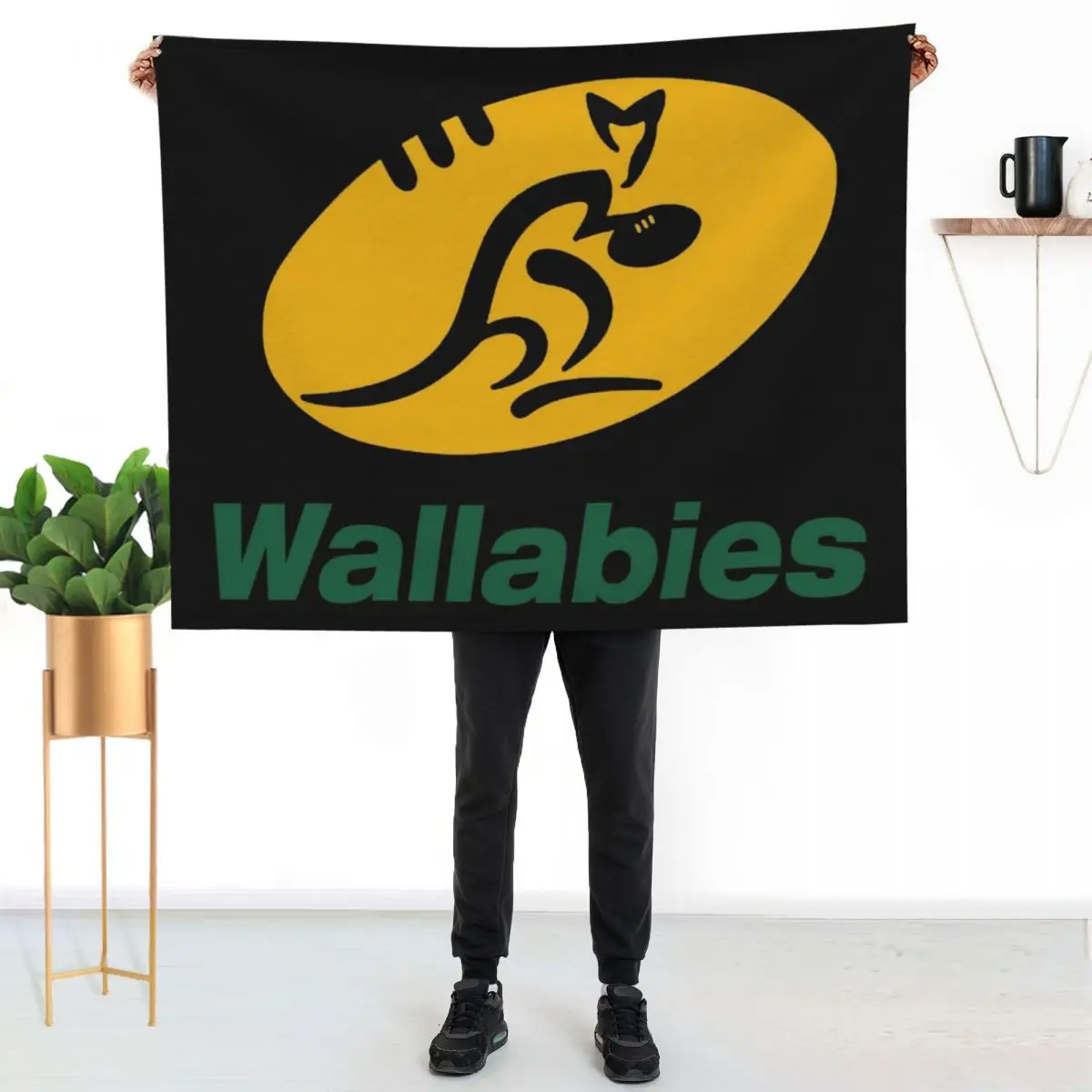 

Wallabies Rugby Fans Throw Blanket Cozy Throw Blanket for Bed Sofa Chair
