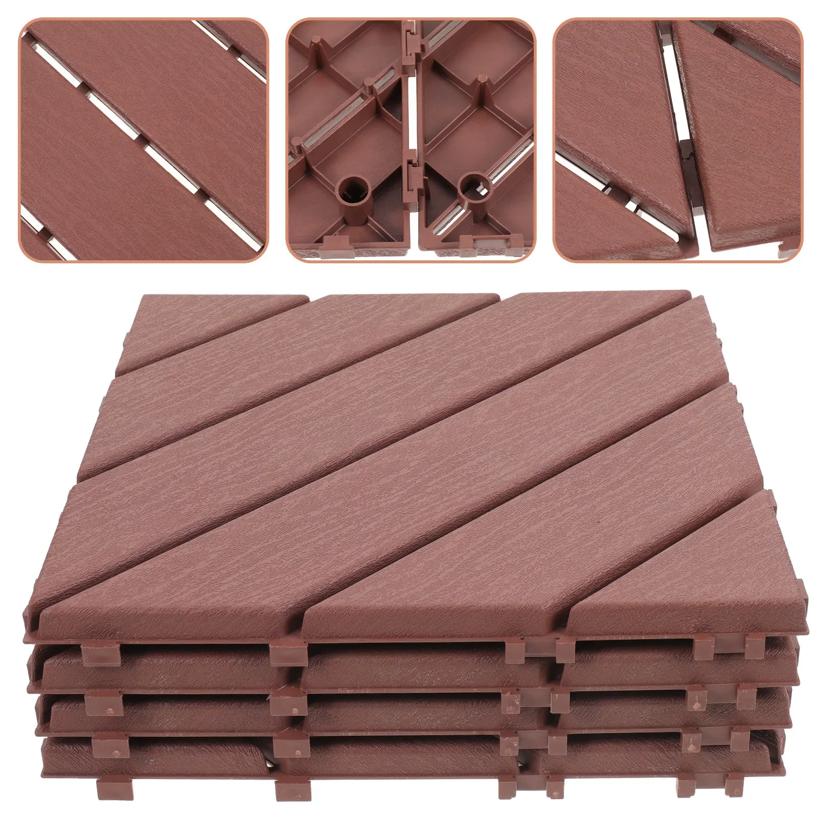 

4Pcs Plastic Interlocking Deck Tiles Outdoor Flooring for Garden Courtyard Balcony Patio High-Density Uv Resistant Wearproof