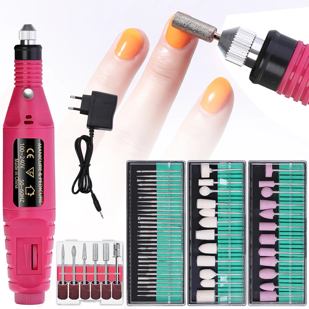 Portable Professional Electric Nail Drill Machine Manicure Tools Pedicure Drill Set Family Nail File Nail Drill Equipment