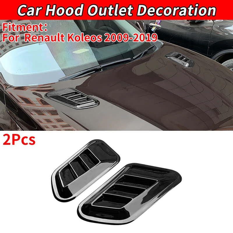 

For Koleos 2009-2019 Car Decorative Cell Air Flow Intake Hood Scoop Bonnet Vent Cover Stickers Styling Auto Accessories