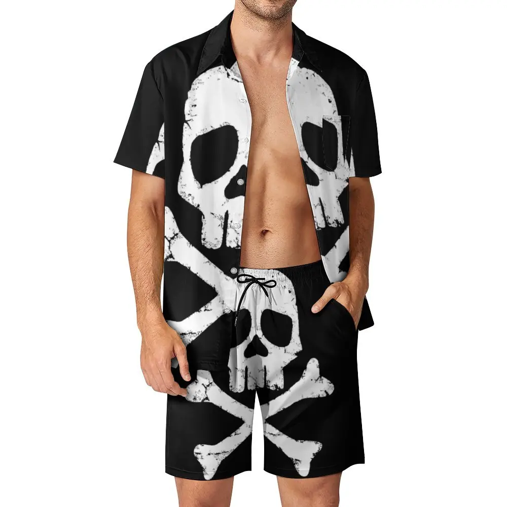 Captain Harlock S Jolly Roger Essential  Going Out Men's Beach Suit Funny 2 Pieces Suit Vintage