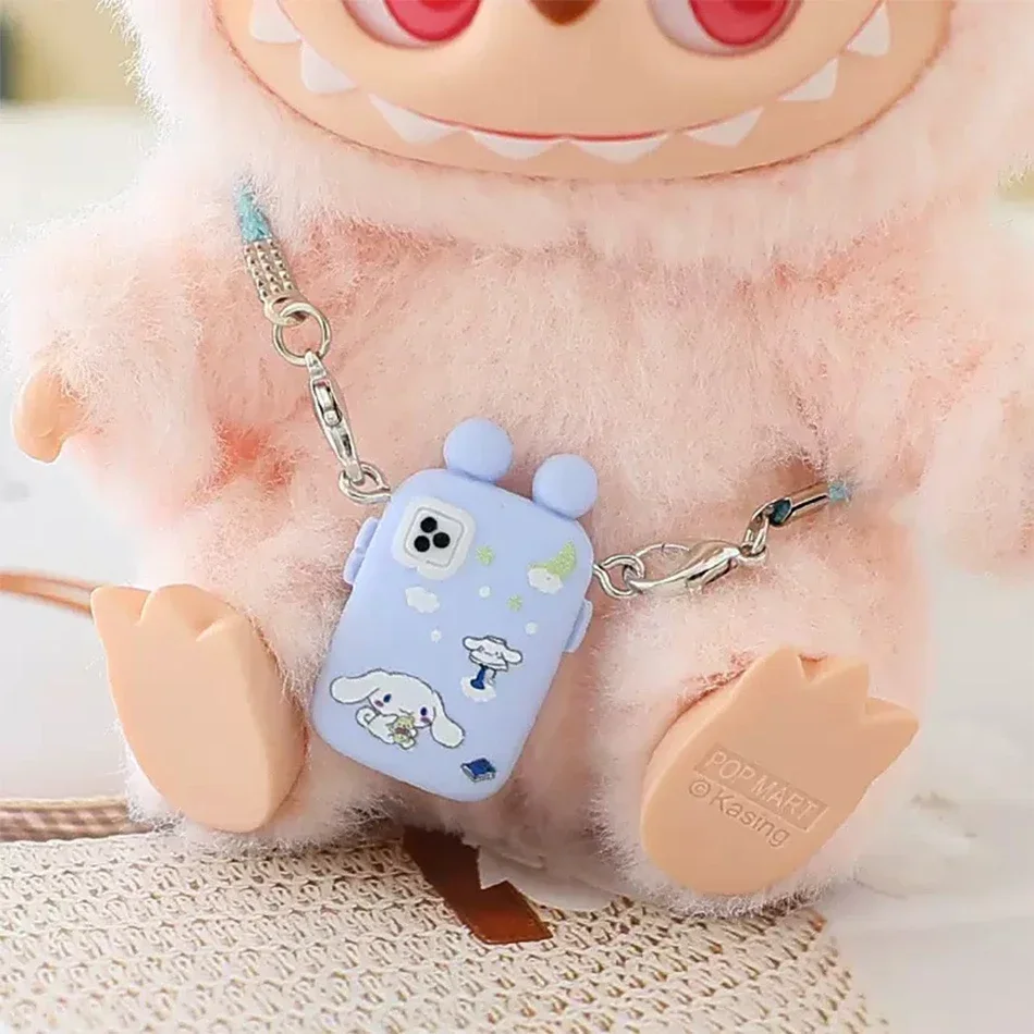 Per accessori Labubu per accessori Crybaby Borsa per telefono per fotocamera in stile cartone animato Accessori per bambole in peluche Regalo di compleanno per ventaglio pendente