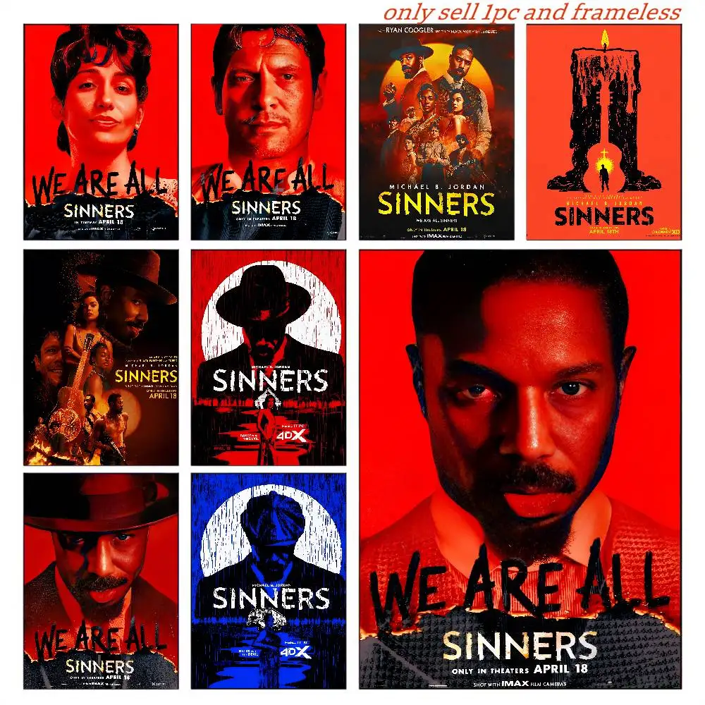 2025 Movie Sinners Poster Prints For Bedroom Living Room Home Decor Newest Supernatural Horror Films Canvas Painting Wall Art