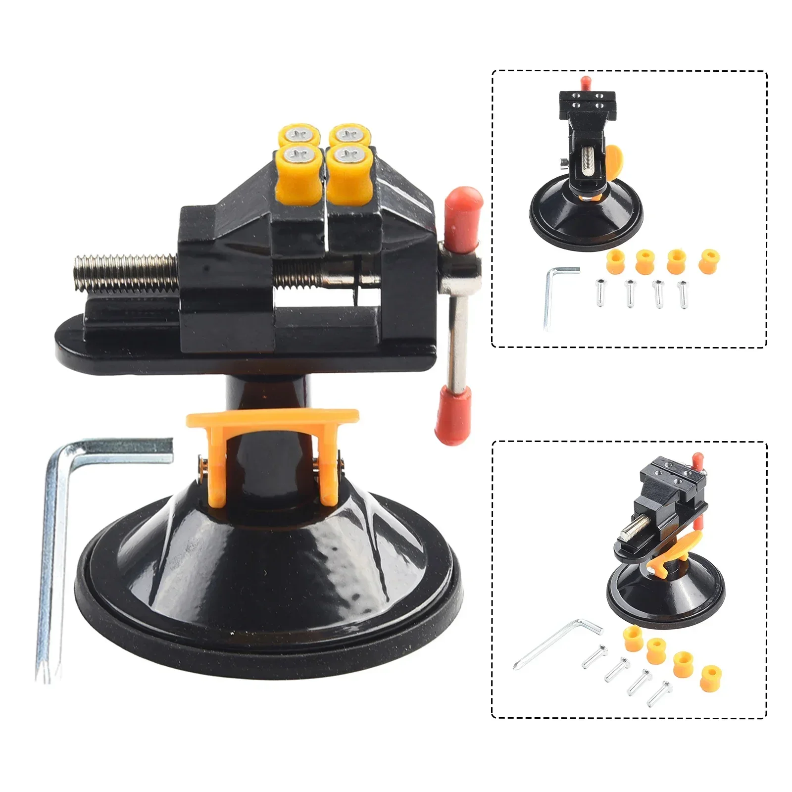 Mini-Adjustable Suction Cup Vise Electric Small Table Bench Vise° Rotation Grinder Rotary Hand Drill Suction Cup Vise Parts