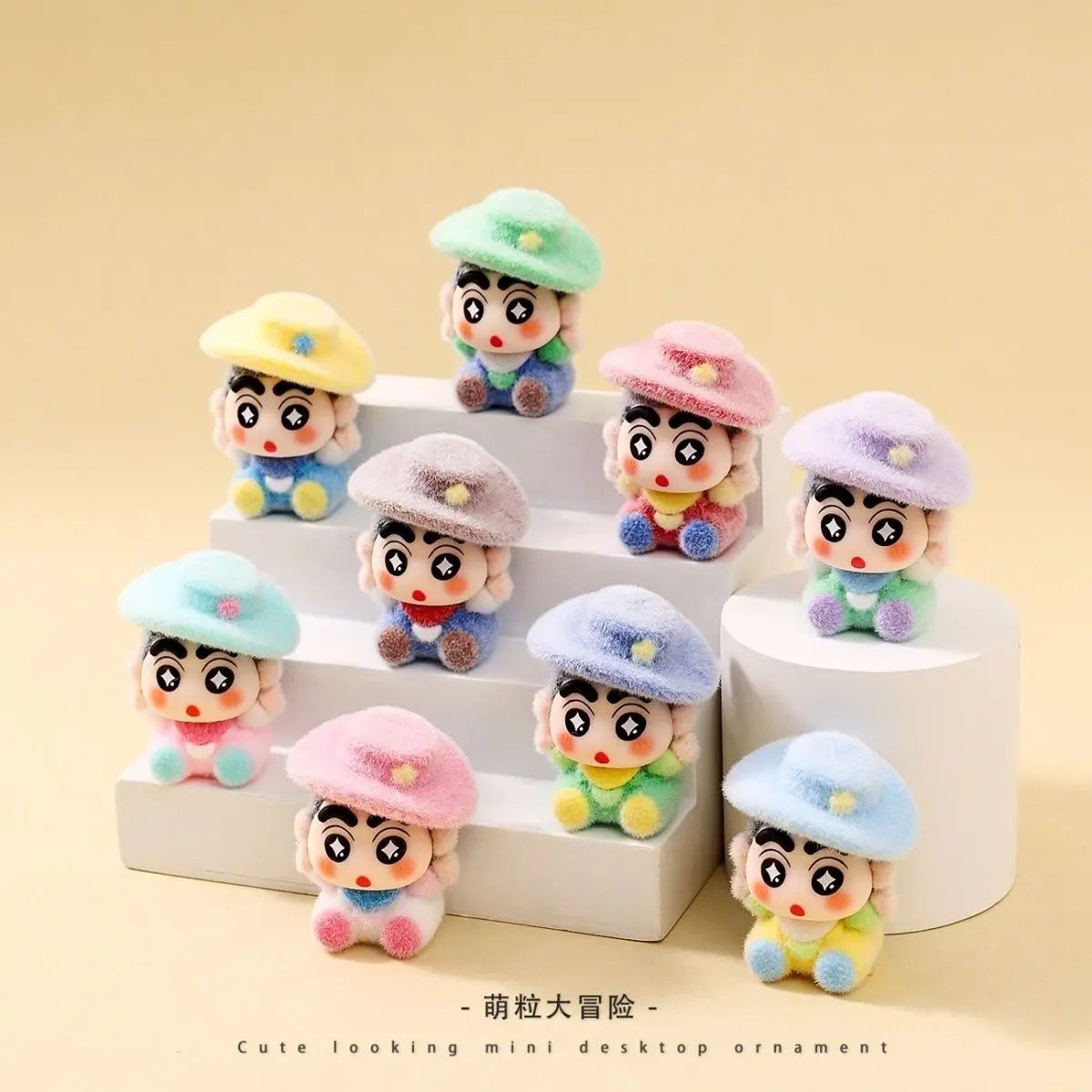 New Flocked Denim Shin Chan Series mini Figurine desktop Ornament Crayon Shin Chan Trendy Toy Car Dashboard Decor view 6