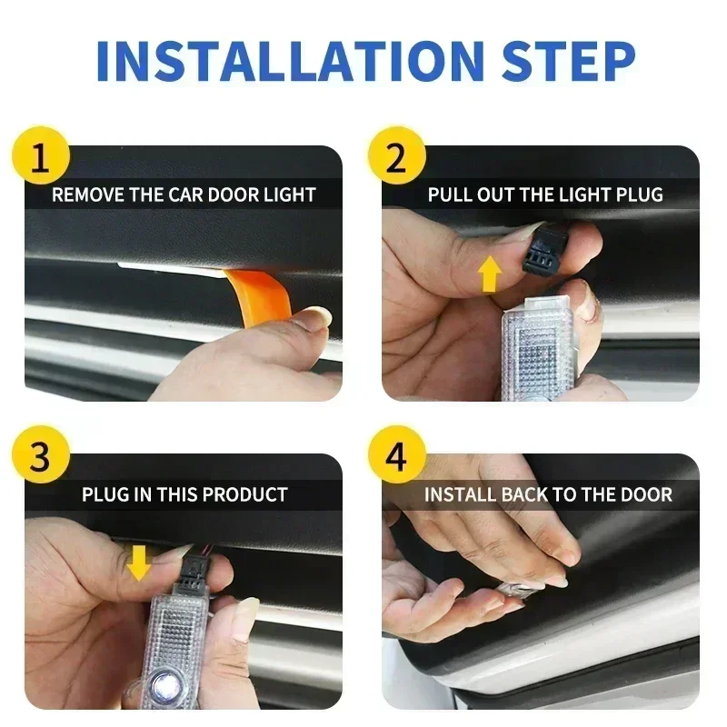 2/4Pcs Car Door Welcome LED Projector Laser Logo Door Light For BMW E90 E60 E46 E93 F20 F21 F30 F31 F32 F33 F34 F15 F10 F01 F11