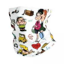 Mafalda Characters Bandana Neck Gaiter Printed Cartoon Mask Scarf Multifunctional Headwear Fishing Unisex Adult Breathable