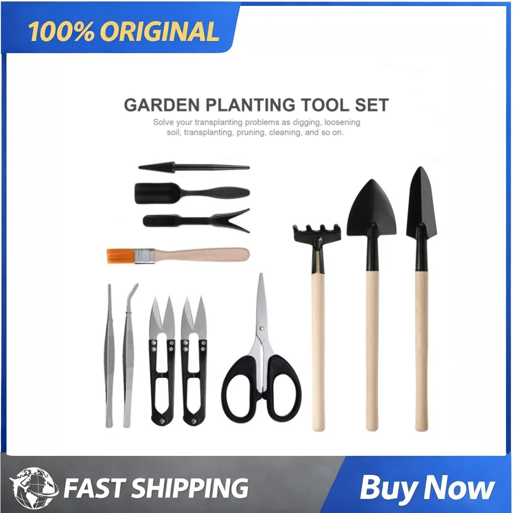13Pcs Garden Planting Tool Practical Succulent Transplanting Kit with Storage Bag Indoor Garden Potted Plant Care Transplanting