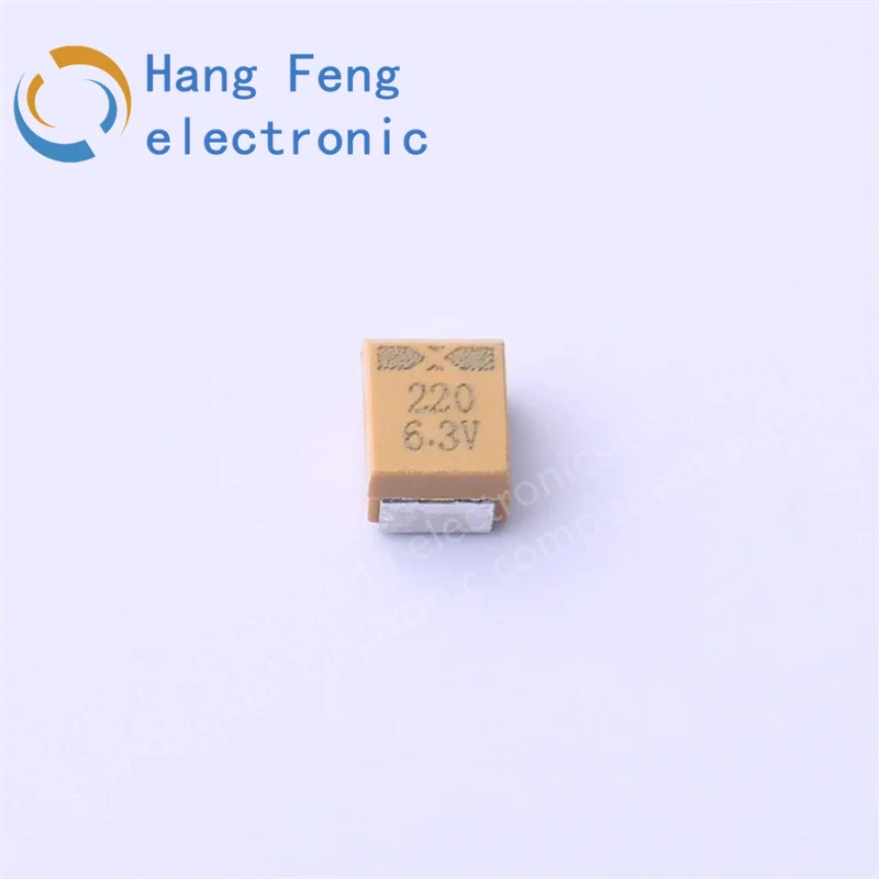 10 peças CA45B-B-6.3V-220UF-M mark 220 6.3v capacitor de tântalo 220uf ± 20% 6.3v novo original