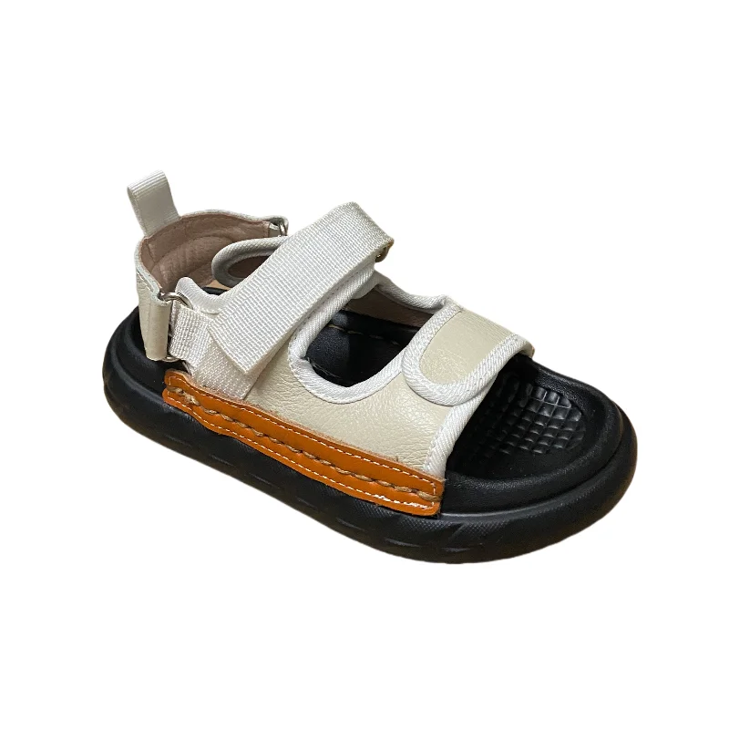 

Jinyu Popular Child Sandals Breathable Genuine Leather Stitched Sides Durable Sandals Boy's Beach Shoes Suitable for Summer