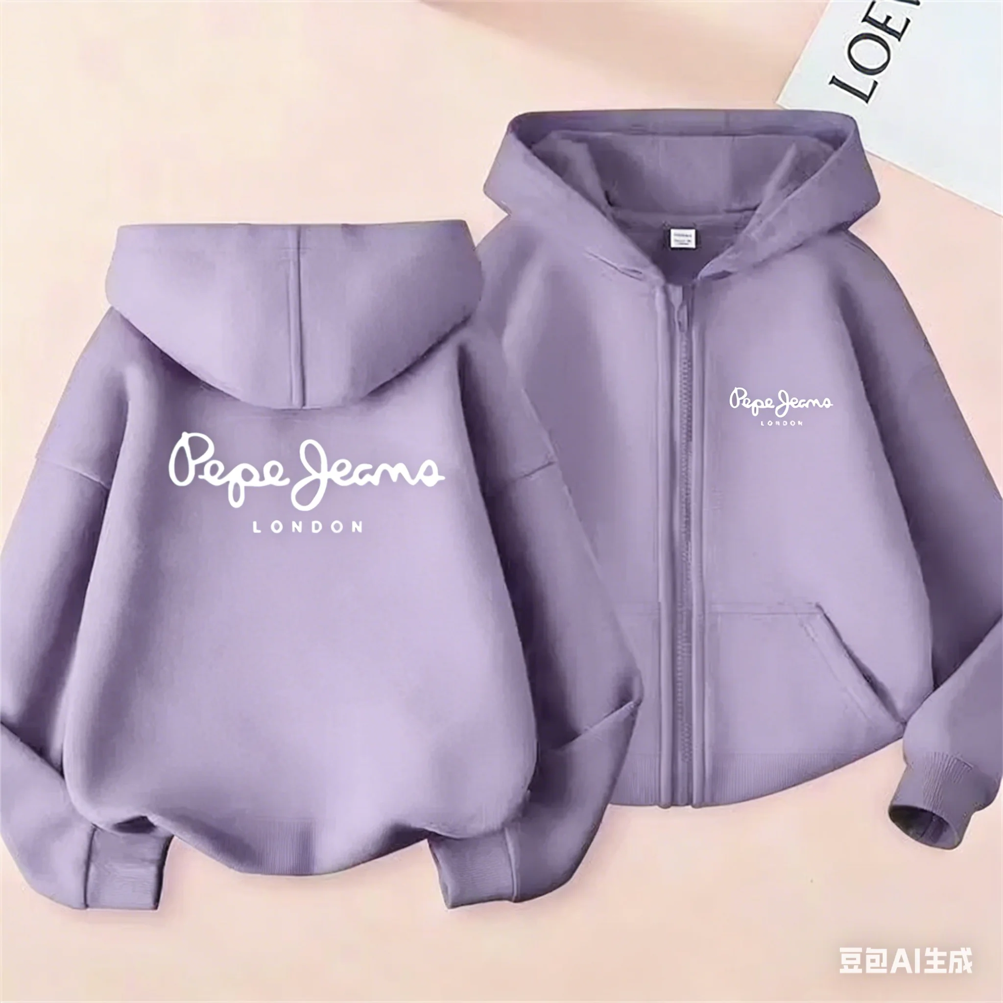 Modische Marken-Hoodies mit Print, Mantel, Kinder-Reißverschluss-Oberteile, Mädchen Rosa, Jungen Schwarz, Kinderkleidung, lässige Frühlings- und Herbst-Sweatshirts – Detail 3