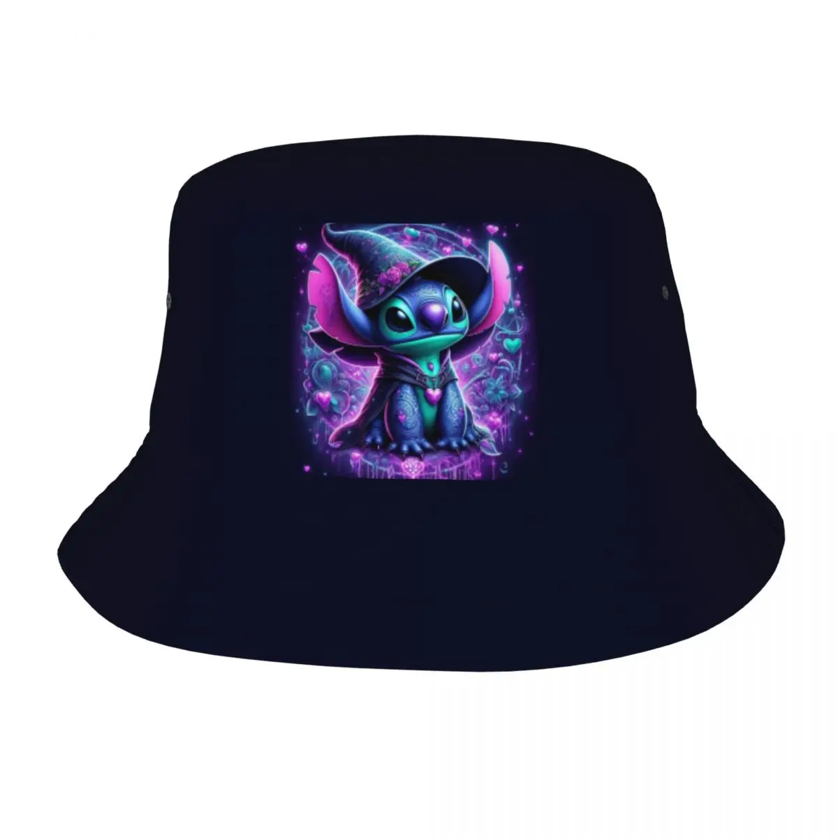 

Custom Unisex Halloween Stitch Cartoon Bucket Hat Beach Sun Summer Fishing Hats