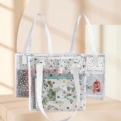 Clear Tote Bag PVC Holographic Waterproof Small Handbag Transparent Daily Shopping Pouch Bag