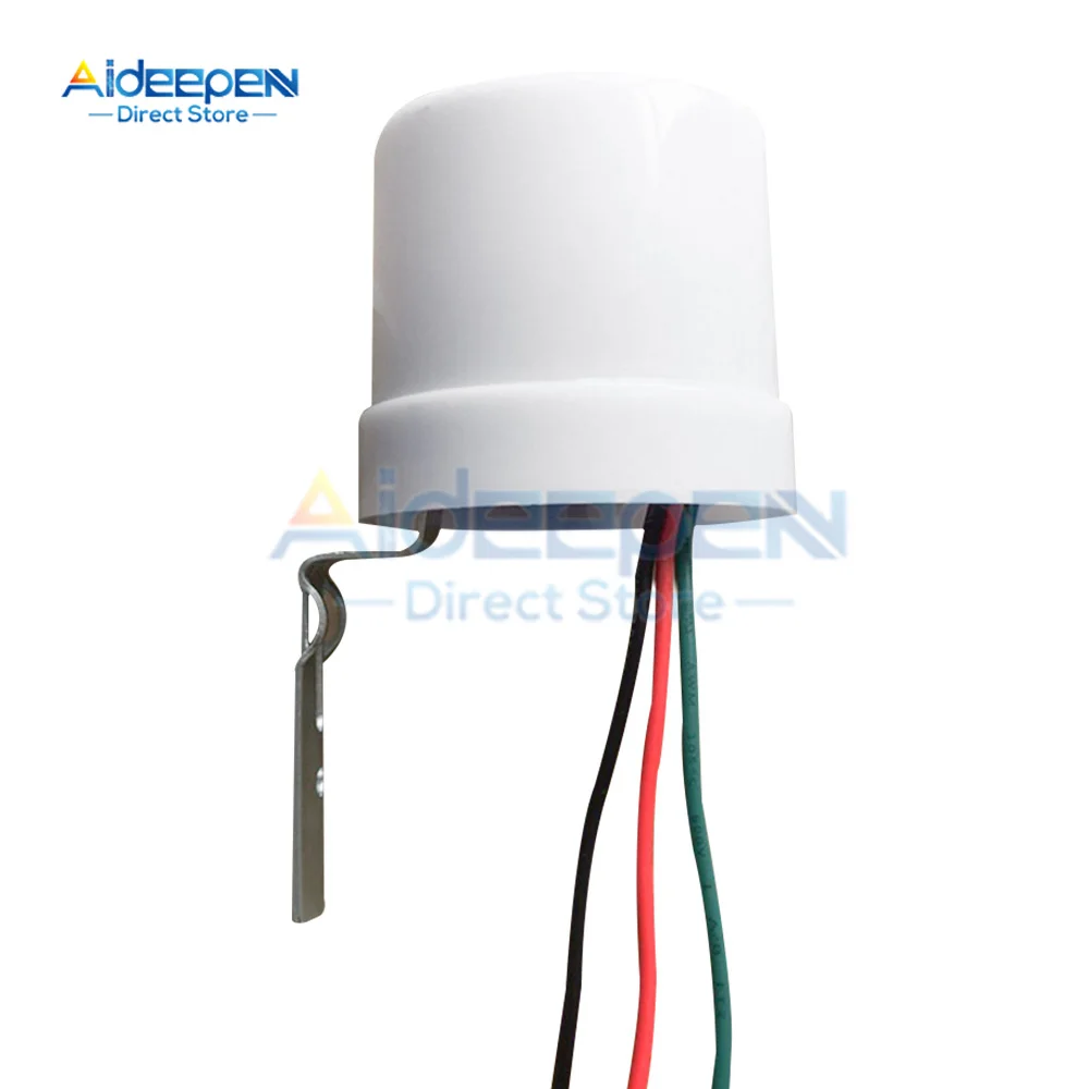 Adjustable Photoelectric Sensor Light Switch AC 220V 25A Rain-proof Light Control Sensor Automatic Photocell Switch for Lamps