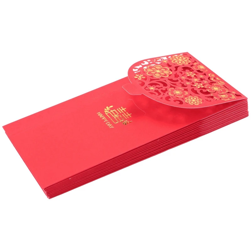 50PCS Chinese Red Envelopes Lucky Money Envelopes Wedding Red Packet For New Year Wedding (7X3.4 In)