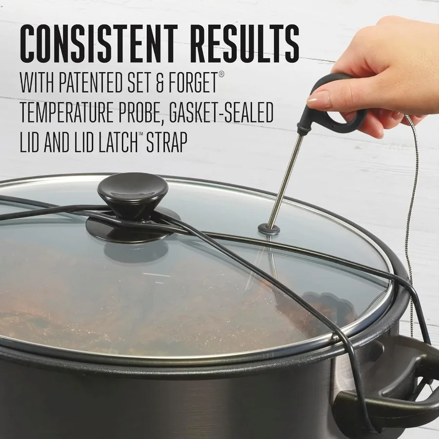 Olla de cocción lenta programable 2 en 1 XL, ahumador eléctrico de interior de 10 cuartos con estante para fumar de 3 niveles para carne, queso y más lavavajillas Sa