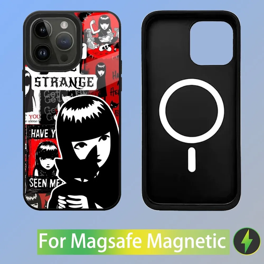 Comics Emily The Strange Phone Case For iPhone 16,15,14,13,12,11,Plus,Pro,Max Mini Magsafe Magnetic Wireless Charging