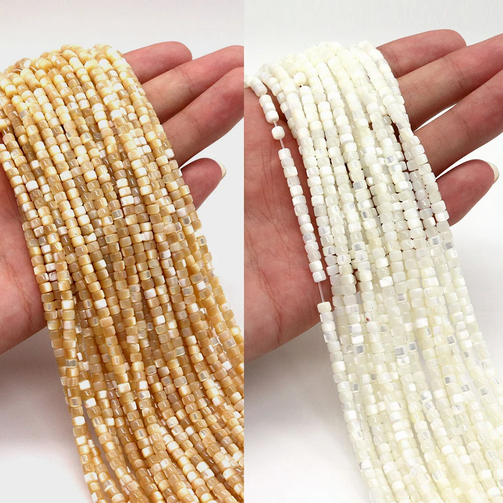 Natural White Mother of Pearl Shell Beads Tubular Round Tube Sea Shell Beads for Jewelry Making DIY Earings Bracelet Necklace