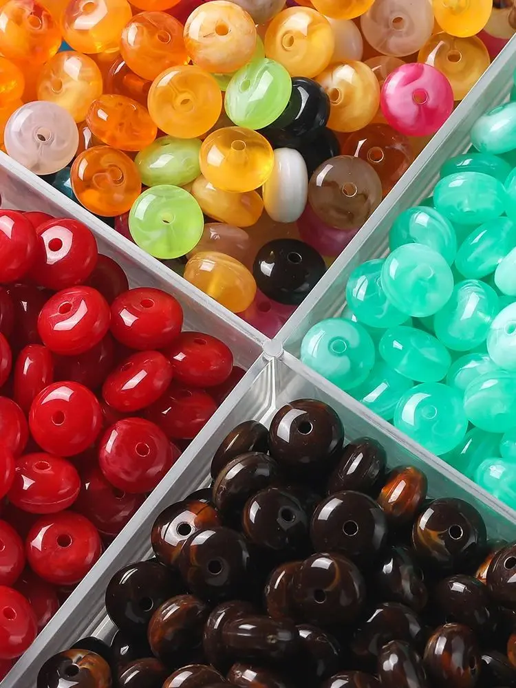 50 stuks gekleurde acryl twee kleuren kralen platte ronde spacer kralen voor doe-het-zelf oorbellen kettingen armbanden sieraden maken bevindingen - afbeelding 2