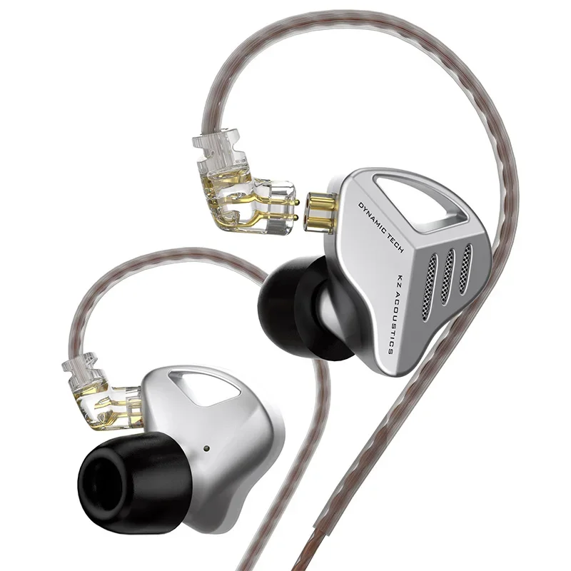 KZ ZVX Fones de ouvido dinâmicos HIFI Bass Fones de ouvido intra-auriculares esportivos com cancelamento de ruído