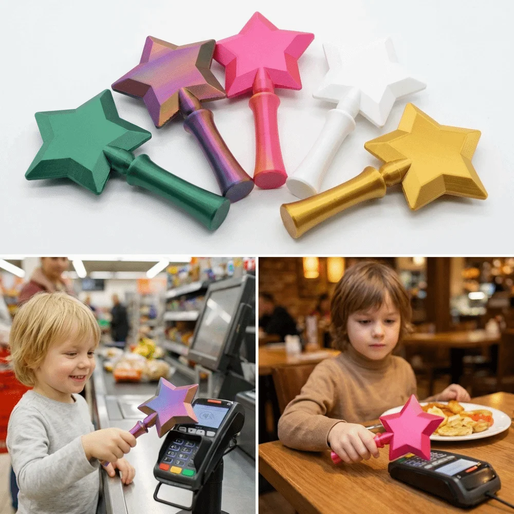 

Creative 3D Printed Wand Tap To Pay Portable Lightweight Star Magic Wand Holder Cute Stretchable Contactless Payment Sleeve