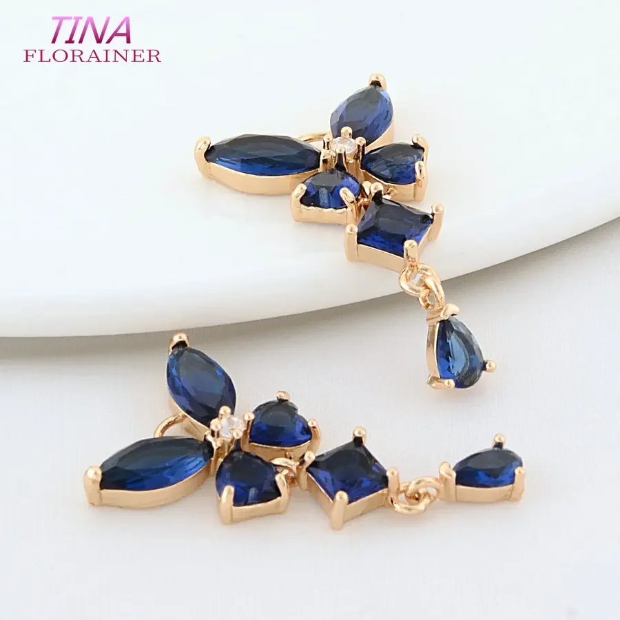 18*32MM 14K Gold Color Brass with Zircon Butterfly Charms Pendants Necklace Earrings Jewelry Making Supplies Accessories