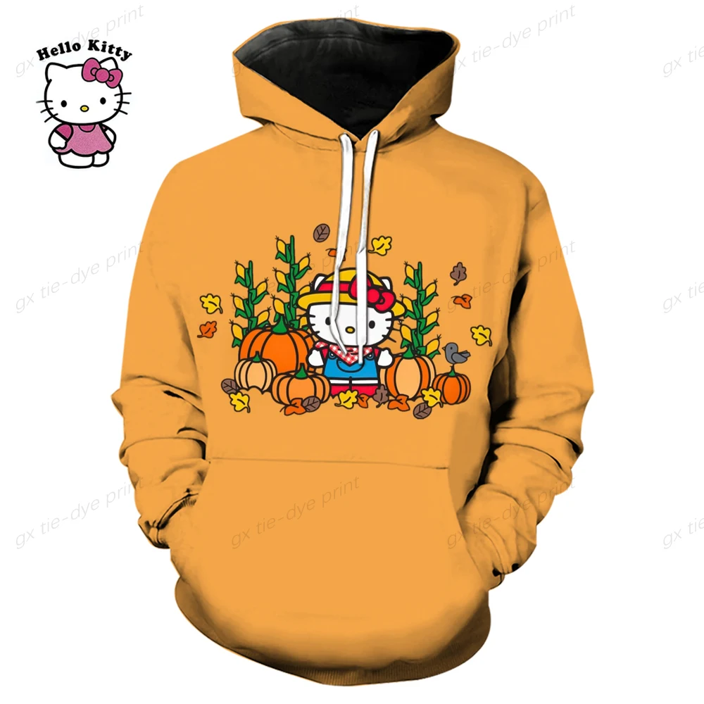 Y2K Style Women\'s Hoodie Clothes with Lots of Korean Reviews Cute Sanrio Hello Kitty Print Sweatshirt Fashionable Harajuku Stree